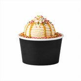 Coppetta 4 oz Round Black Paper To Go Cup - 3" x 3" x 2" - 200 count box