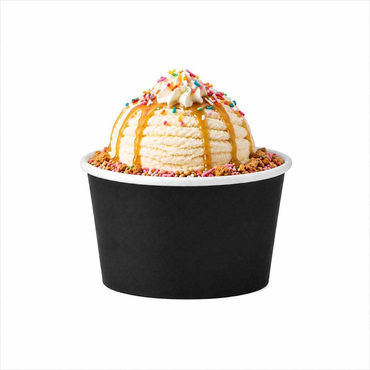 Coppetta 4 oz Round Black Paper To Go Cup - 3" x 3" x 2" - 200 count box