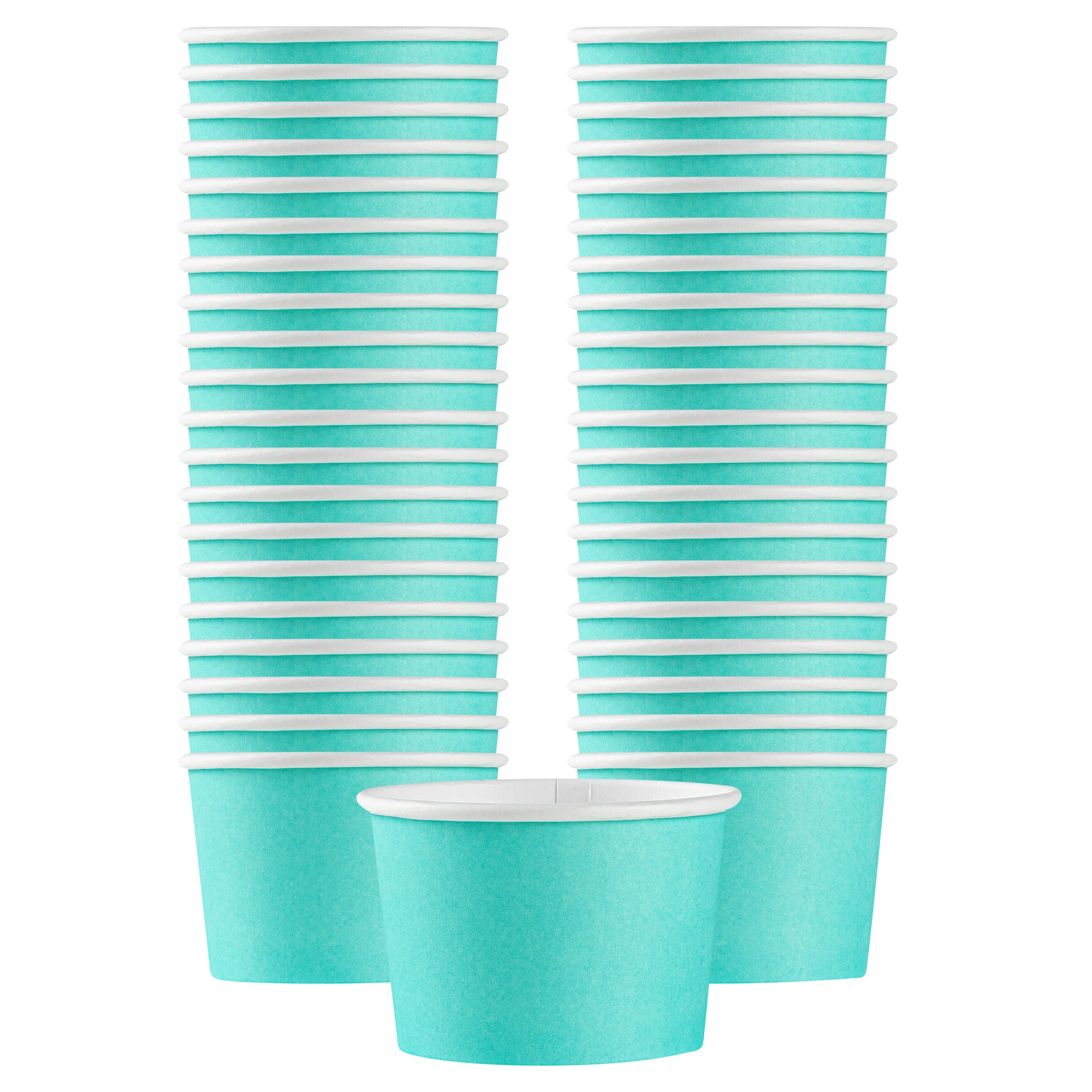 Coppetta 4 oz Round Turquoise Paper To Go Cup - 3" x 3" x 2 1/2" - 200 count box