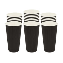 Restpresso 20 oz Black Paper Coffee Cup - Ripple Wall - 3 1/2