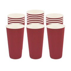 Restpresso 20 oz Crimson Paper Coffee Cup - Ripple Wall - 3 1/2