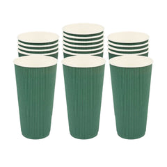 Restpresso 20 oz Forest Green Paper Coffee Cup - Ripple Wall - 3 1/2