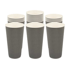 Restpresso 20 oz Gray Paper Coffee Cup - Ripple Wall - 3 1/2