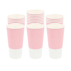 Restpresso 20 oz Light Pink Paper Coffee Cup - Ripple Wall - 3 1/2