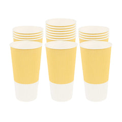 Restpresso 20 oz Light Yellow Paper Coffee Cup - Ripple Wall - 3 1/2