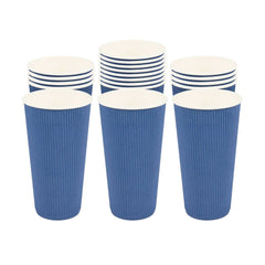 Restpresso 20 oz Midnight Blue Paper Coffee Cup - Ripple Wall - 3 1/2