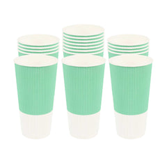 Restpresso 20 oz Light Green Paper Coffee Cup - Ripple Wall - 3 1/2