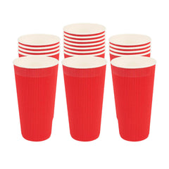 Restpresso 20 oz Red Paper Coffee Cup - Ripple Wall - 3 1/2