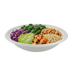 Pulp Tek 32 oz Round White Sugarcane / Bagasse Serving Bowl - 9