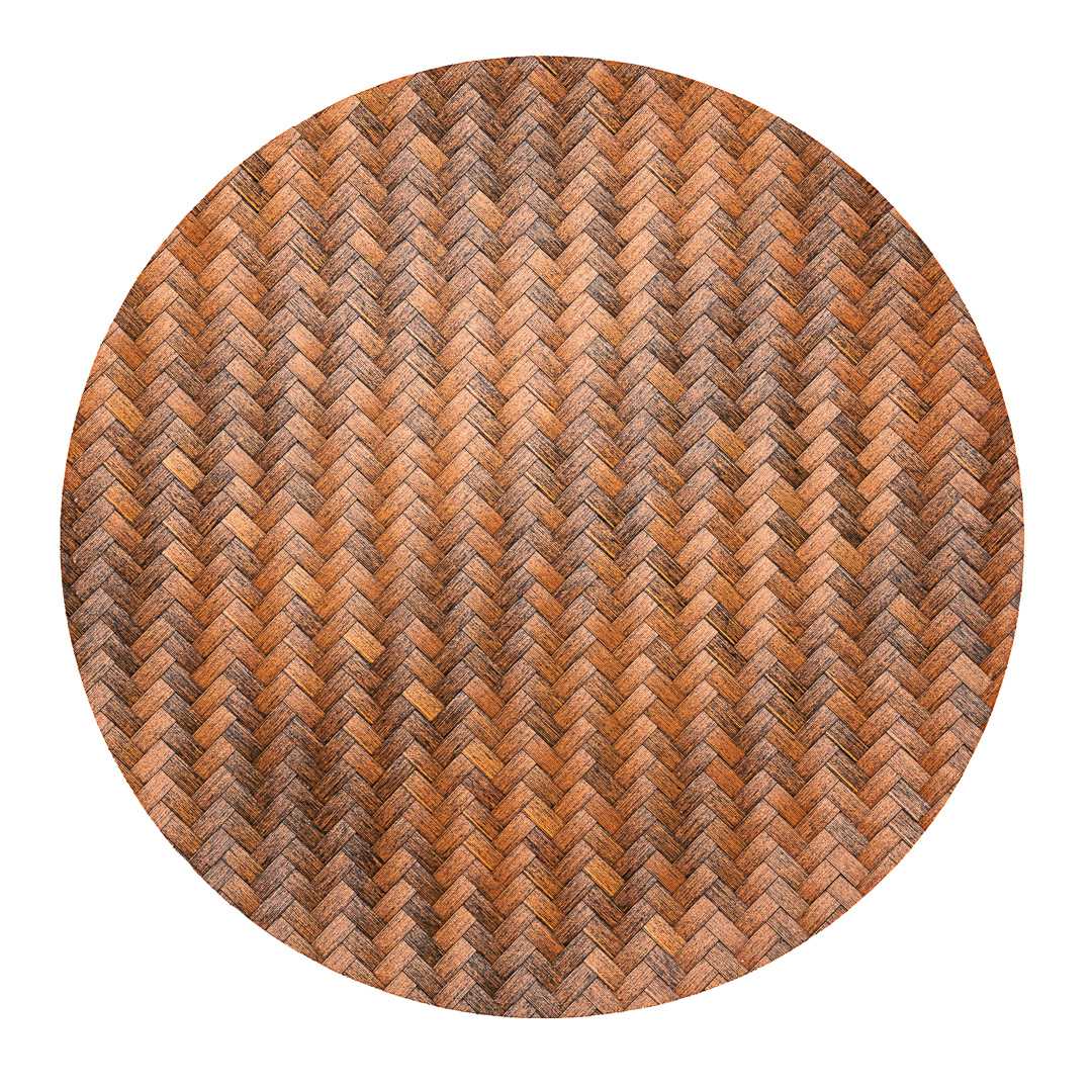 Amalfi Basketweave Woven Round Bronze Pearl Placemat - 15" x 15" - 6 count box