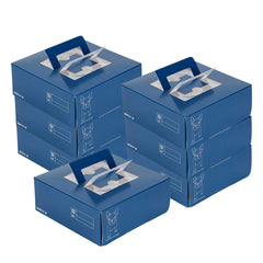 Cater Tek Square Frenchie Paper Cake / Take Out Container - with Pop-Up Handle, Window - 9