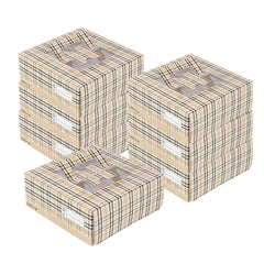 Cater Tek Square Plaid Paper Cake / Take Out Container - with Pop-Up Handle, Window - 9
