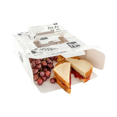 Cater Tek Square Newsprint Paper Cake / Take Out Container - with Pop-Up Handle, Window - 9