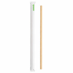 Bev Tek Kraft Paper Straw - Wrapped, Biodegradable, 7.5mm - 10