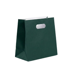 Bag Tek Rectangle Forest Green Paper Take Out Bag - with Handles - 11