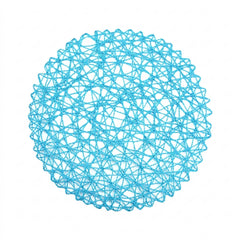 Spinweave Round Cerulean Blue Paper Handmade Placemat - Semi-Disposable - 15