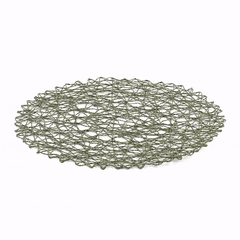 Spinweave Round Green Paper Handmade Placemat - Semi-Disposable - 15