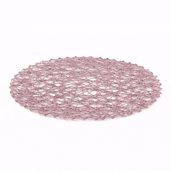 Spinweave Round Pink Paper Handmade Placemat - Semi-Disposable - 15