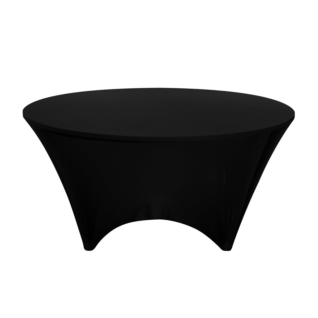 Table Tek Round Black Spandex Table Cover - Contour Cut - 72" - 10 count box
