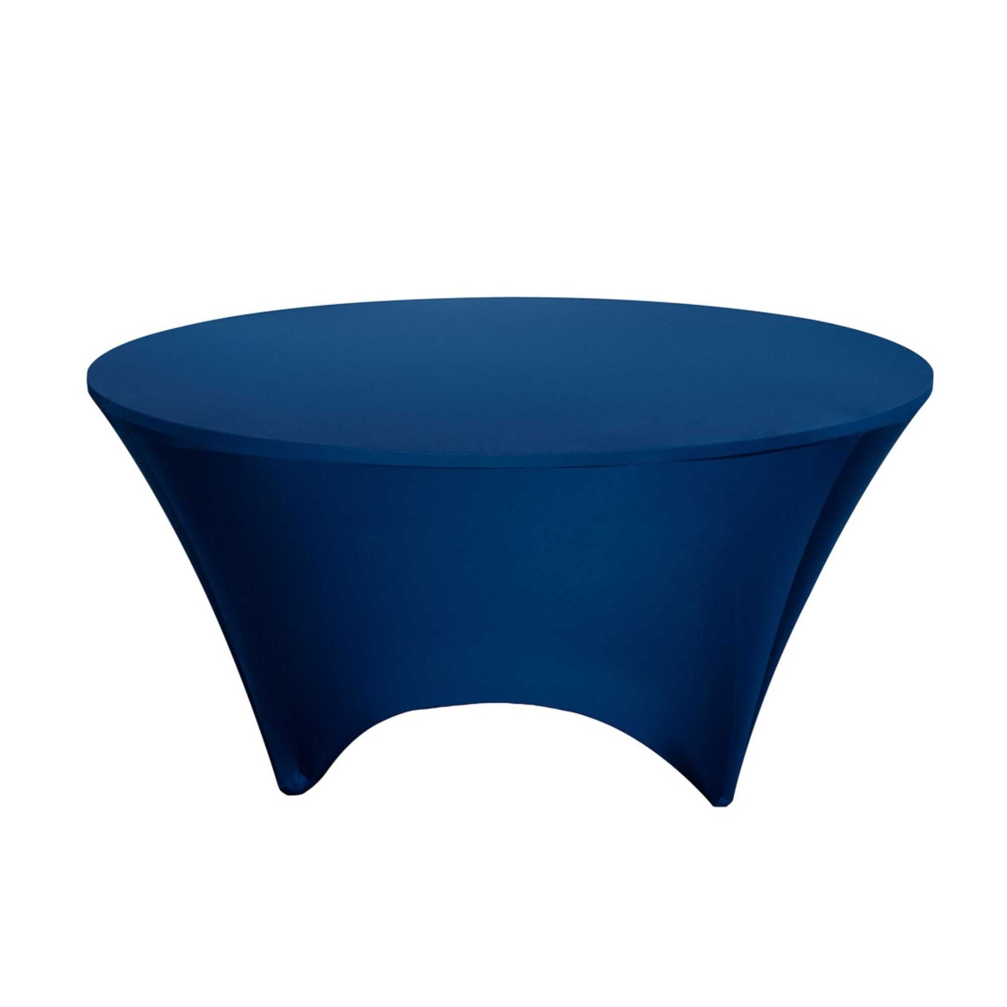 Table Tek Round Blue Polyester Table Cover - Contour Cut - 72" - 10 count box