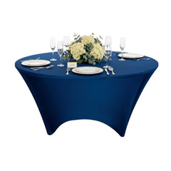 Table Tek Round Blue Polyester Table Cover - Contour Cut - 72