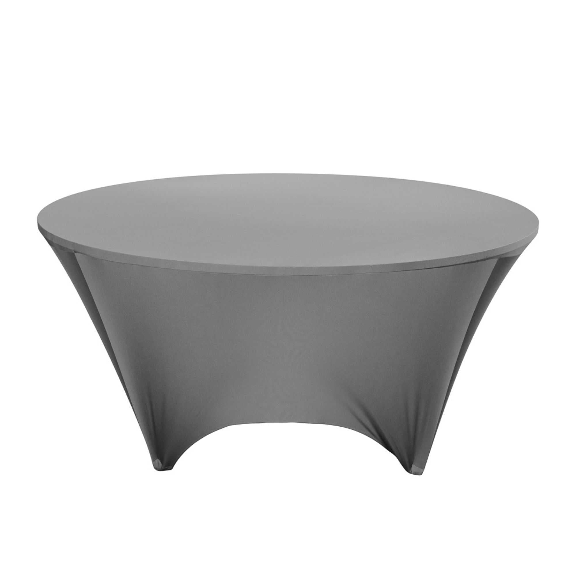 Table Tek Round Charcoal Gray Polyester Table Cover - Contour Cut - 72" - 10 count box