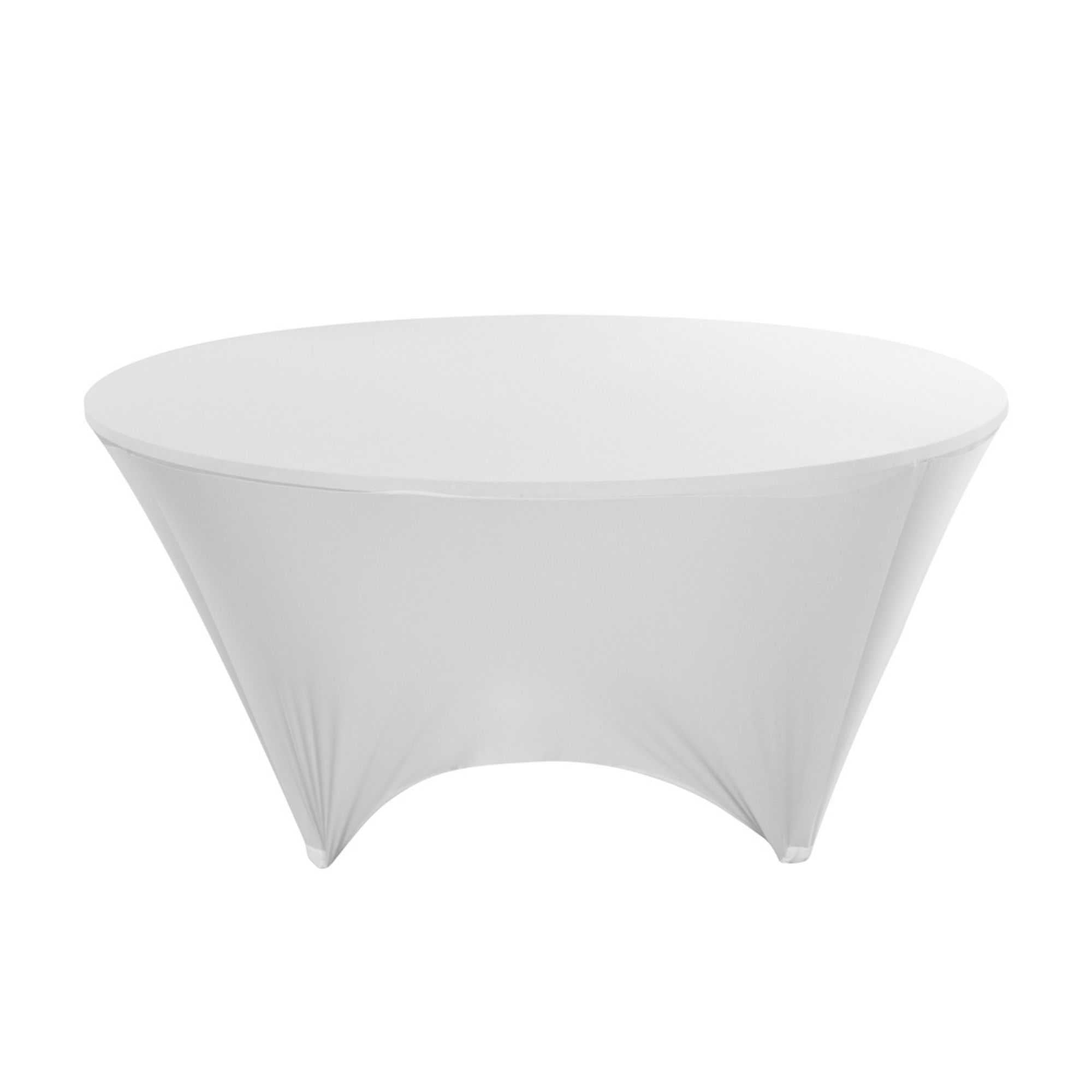 Table Tek Round White Polyester Table Cover - Contour Cut - 72" - 10 count box