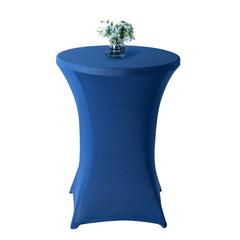 Table Tek Round Blue Polyester Table Cover - Bar Height - 32