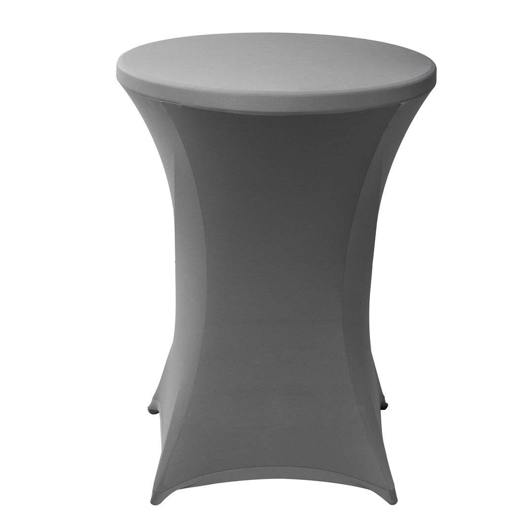 Table Tek Round Charcoal Gray Polyester Table Cover - Bar Height - 32" - 10 count box
