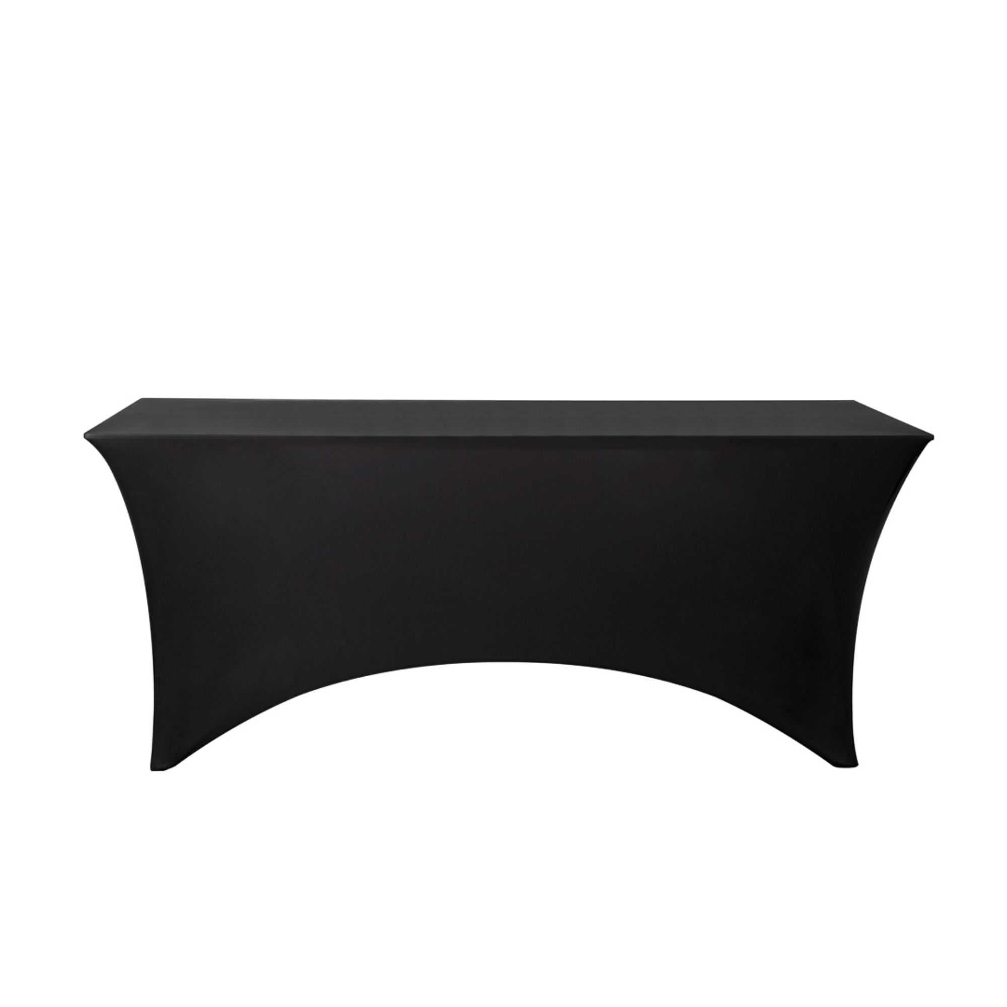 Table Tek Rectangle Black Polyester Table Cover - Contour Cut - 72" x 30" - 10 count box