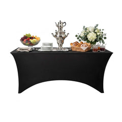 Table Tek Rectangle Black Polyester Table Cover - Contour Cut - 72