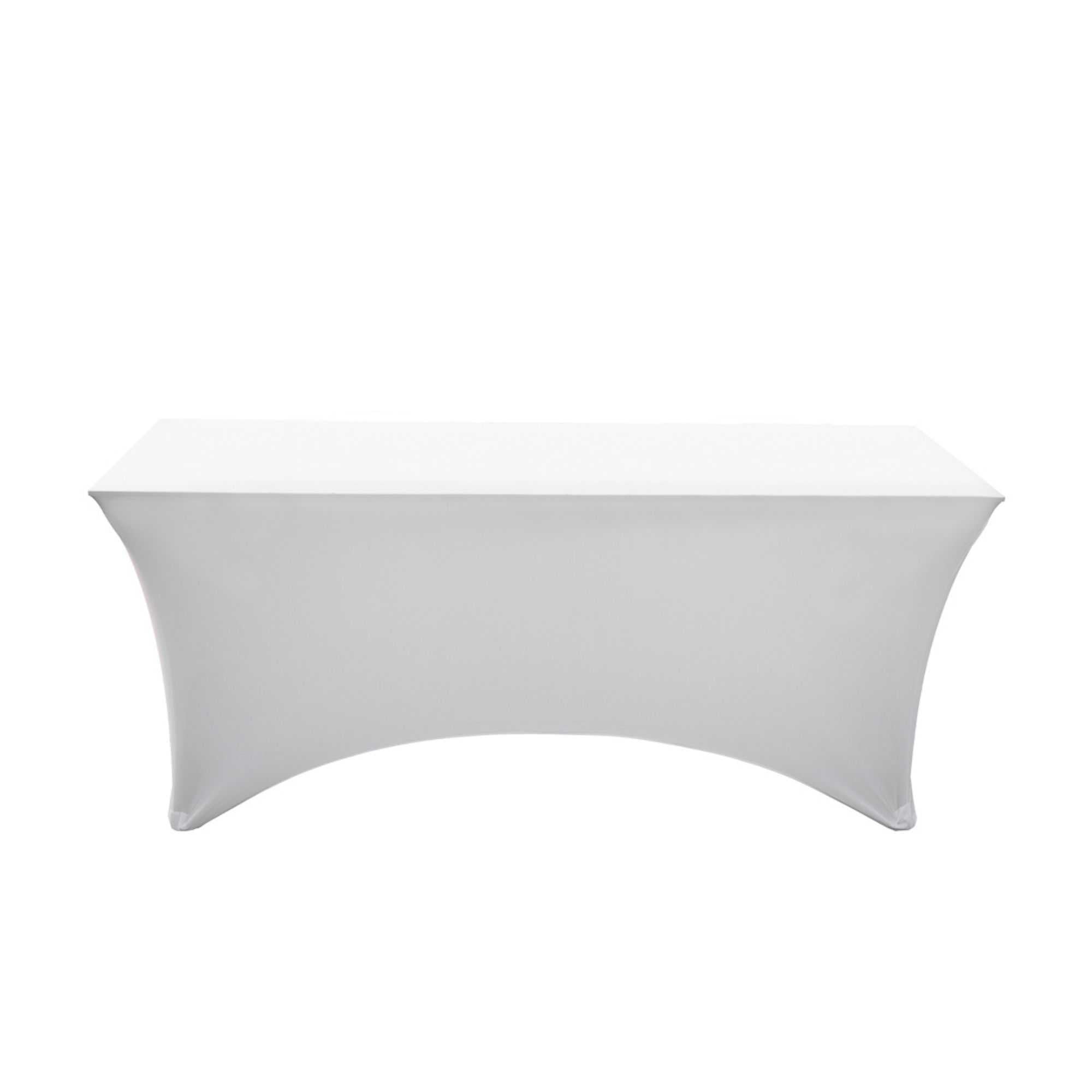 Table Tek Rectangle White Polyester Table Cover - Contour Cut - 72" x 30" - 10 count box