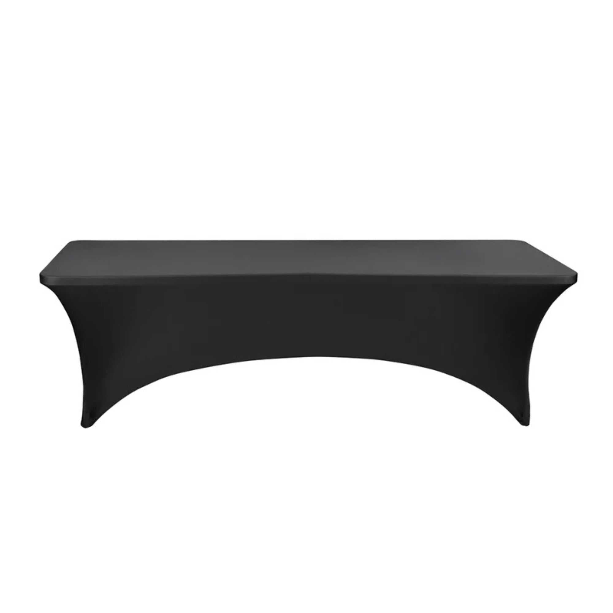 Table Tek Rectangle Black Polyester Table Cover - Contour Cut - 96" x 30" - 10 count box