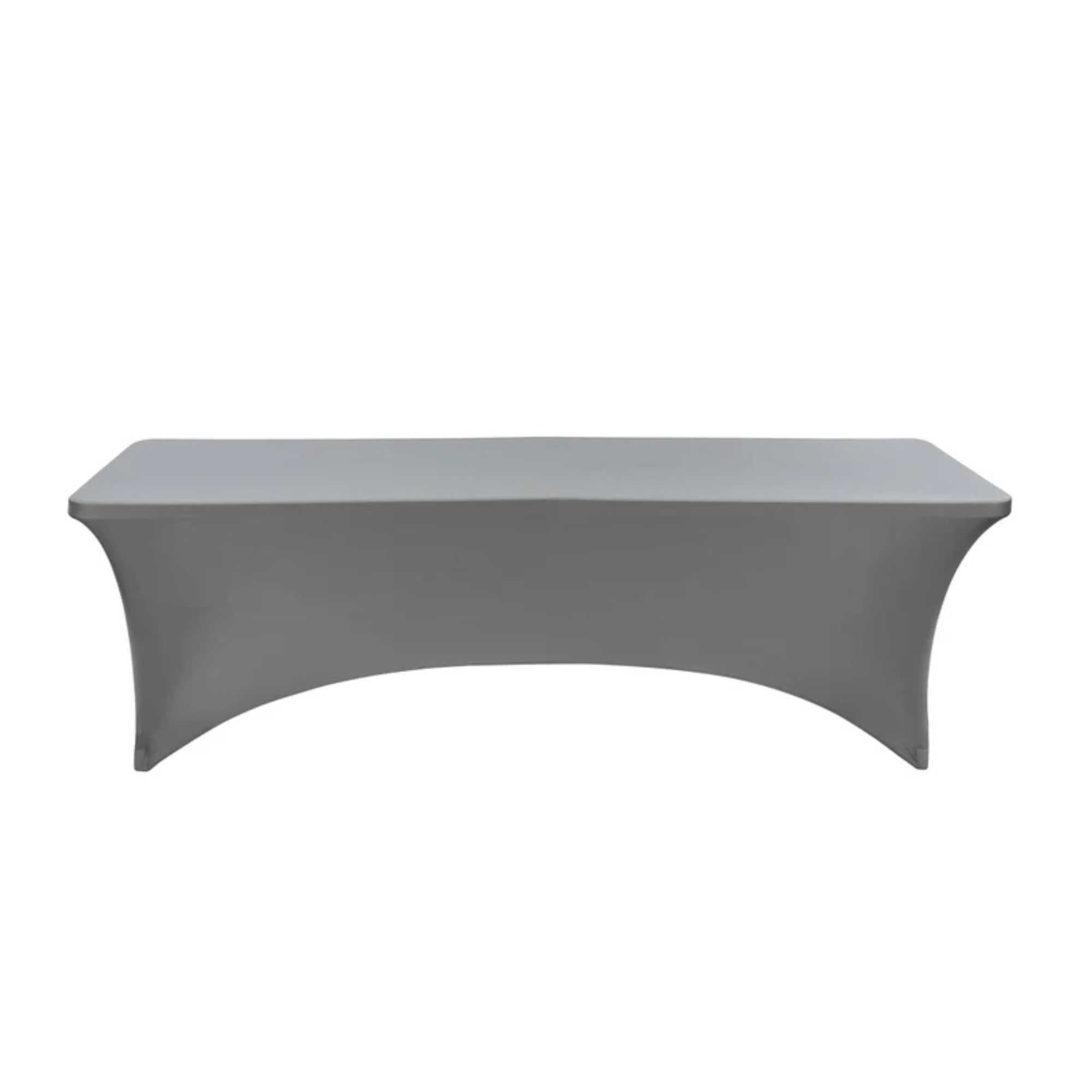 Table Tek Rectangle Charcoal Gray Polyester Table Cover - Contour Cut - 96" x 30" - 10 count box