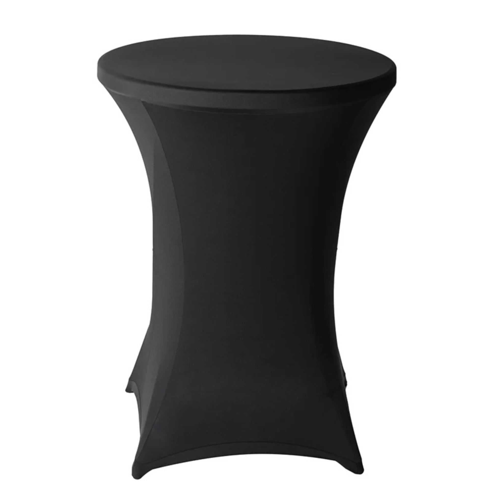 Table Tek Round Black Polyester Table Cover - Bar Height - 36" - 10 count box