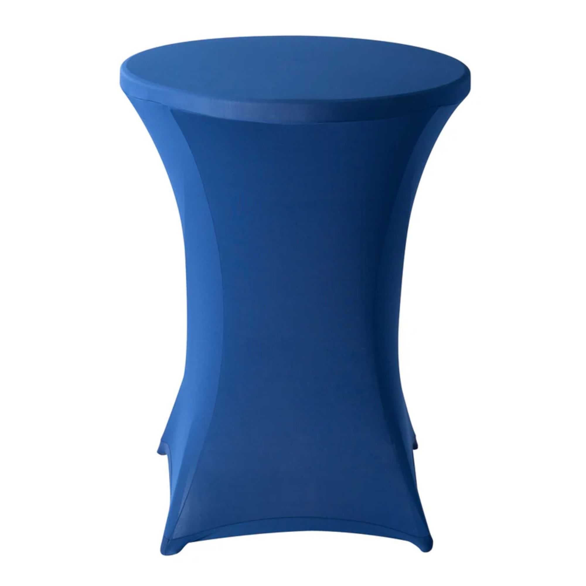 Table Tek Round Blue Polyester Table Cover - Bar Height - 36" - 10 count box
