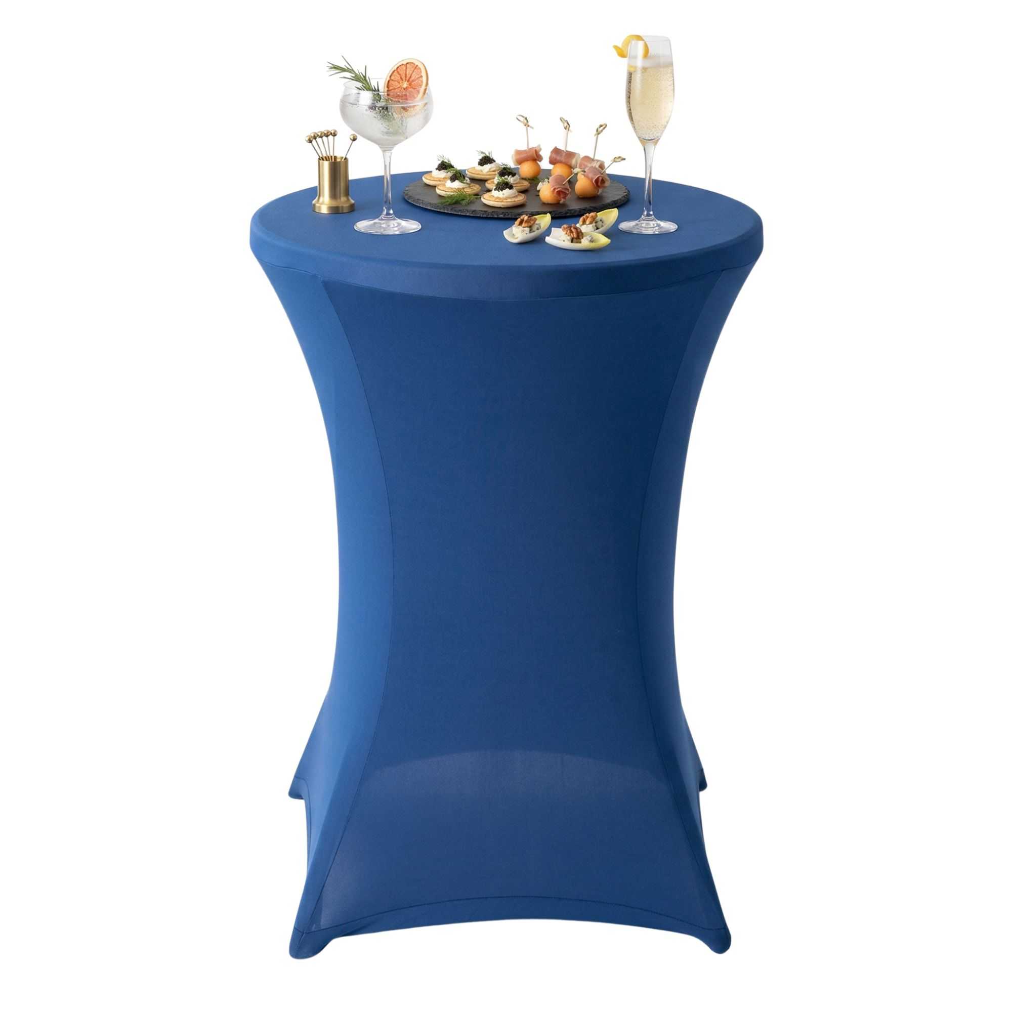 Table Tek Round Blue Polyester Table Cover - Bar Height - 36" - 10 count box
