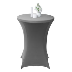 Table Tek Round Gray Polyester Table Cover - Bar Height - 36