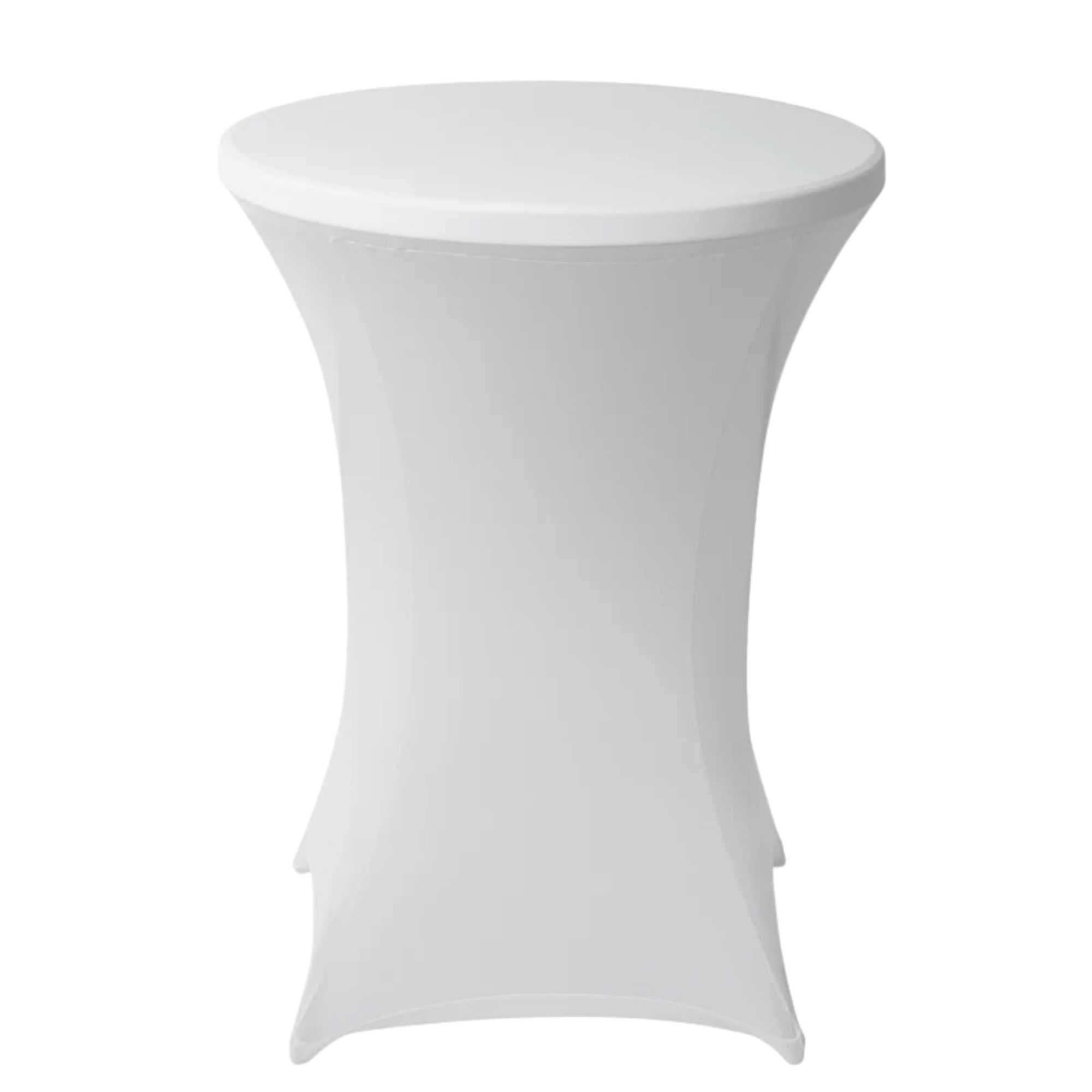 Table Tek Round White Polyester Table Cover - Bar Height - 36" - 10 count box