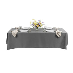 Table Tek Rectangle Gray Polyester Cloth Table Cover - Hemmed - 90