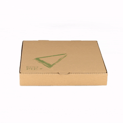 Eco Pie Kraft and Green Paper Corrugated Pizza Box - Repurpose for Plates - 10 3/4