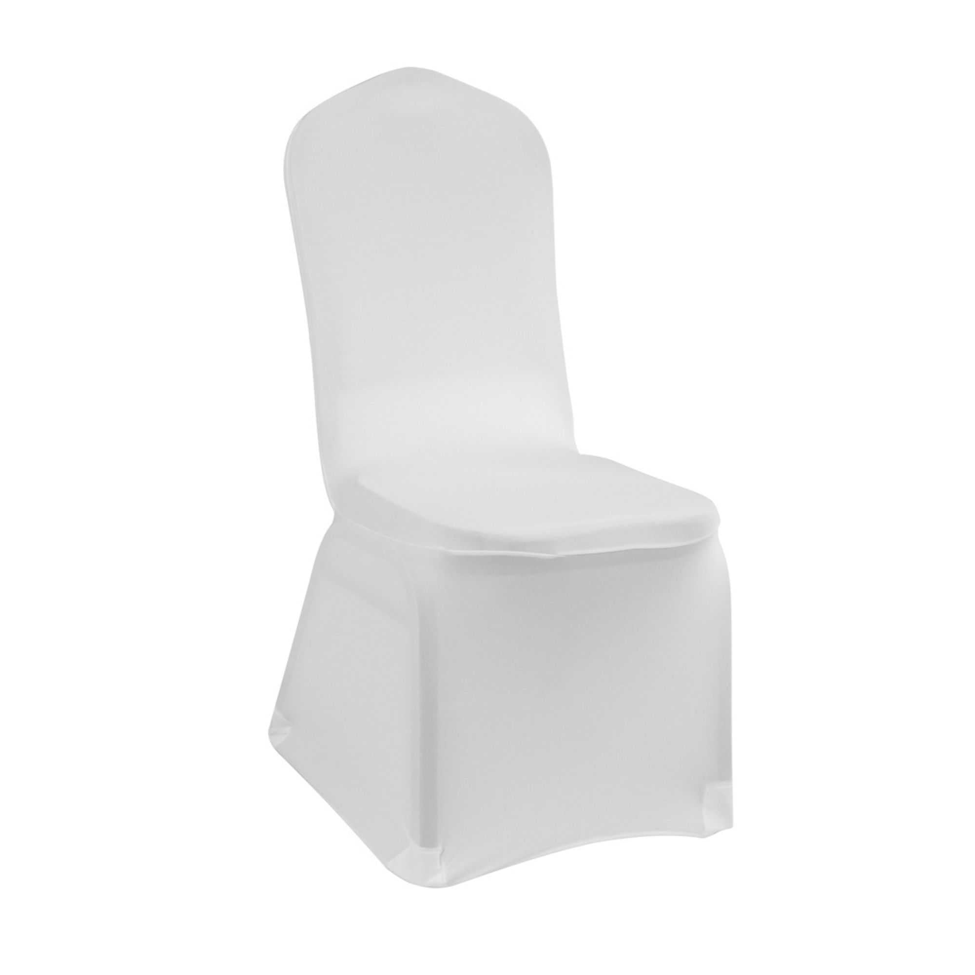 Table Tek White Polyester Banquet Chair Cover - Universal, Stretch - 10 count box
