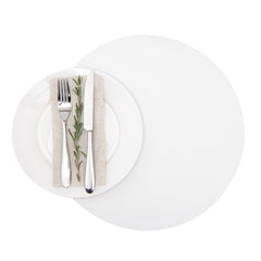 Chef 101 Round White Vinyl Placemat - Embossed - 15