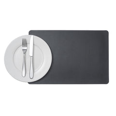 Chef 101 Rectangle Black Vinyl Placemat - Embossed - 17 3/4