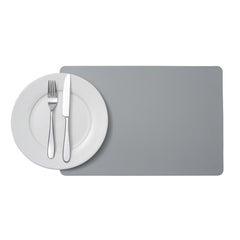 Chef 101 Rectangle Gray Vinyl Placemat - Embossed - 17 3/4