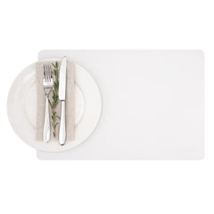 Chef 101 Rectangle White Vinyl Placemat - Embossed - 17 3/4