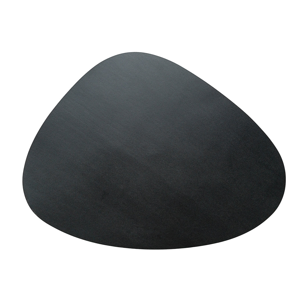 Chef 101 Egg-Shaped Black Vinyl Placemat - Embossed - 16" x 12" - 6 count box