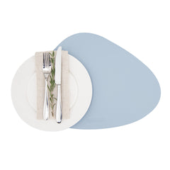 Chef 101 Egg-Shaped Light Blue Vinyl Placemat - Embossed - 16
