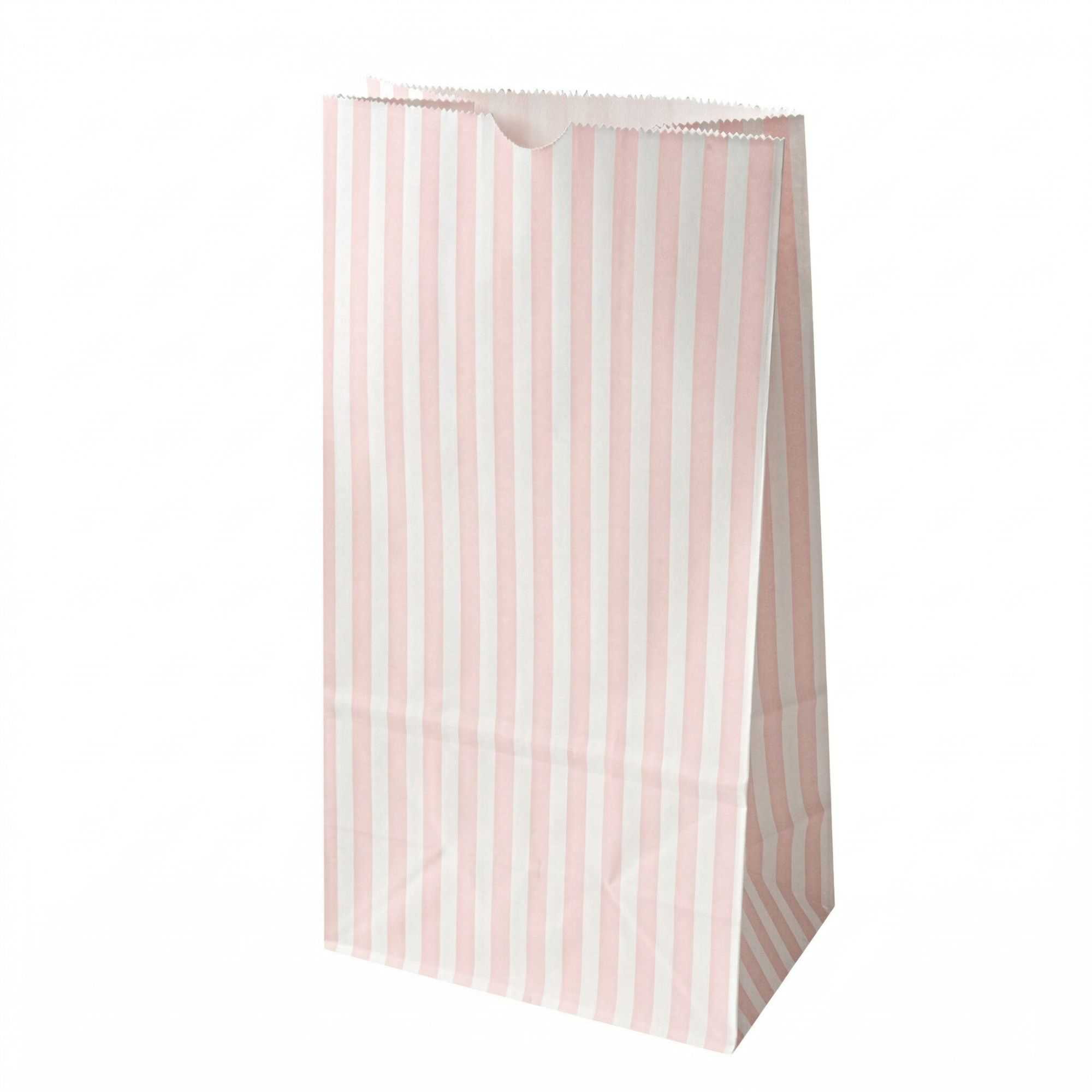 Bag Tek Peach and White Paper Bag - 6 lb - 6" x 3 1/2" x 10 3/4" - 100 count box