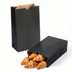 Bag Tek Black Paper Bag - 12 lb - 7